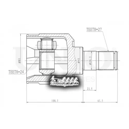 Шрус Kia Sportage/Cerato 04- Внутр.лев. UNIO 