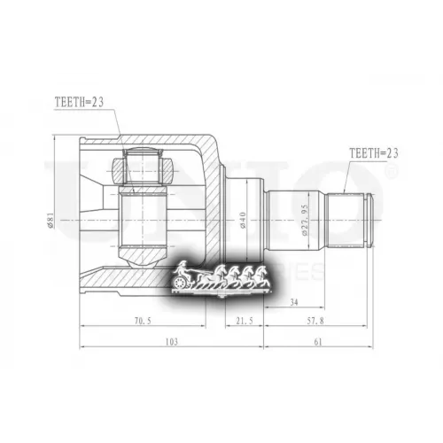 Шрус Ford Focus/C-Max 98- Внутр.лев. UNIO 