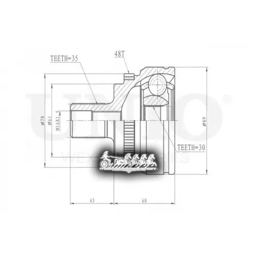 Шрус Mb E(W210) Внеш. UNIO 