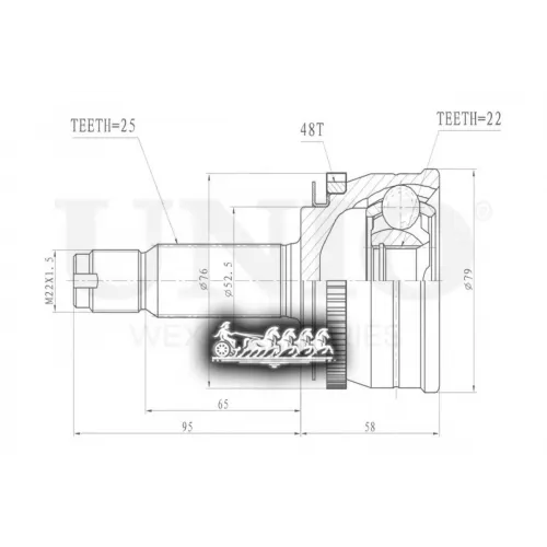 Шрус Hyundai Getz 02- Внеш. UNIO 