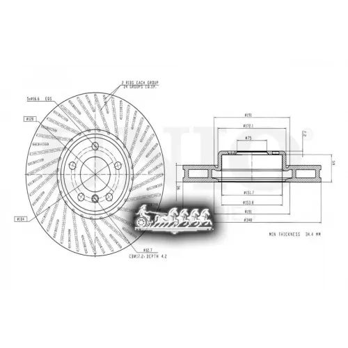 Диск Тормозной Bmw 5(F10)/7(F01) Перед.прав. UNIO 