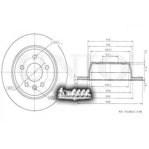 Диск Тормозной Mb Vito(W638) Задн. UNIO 
