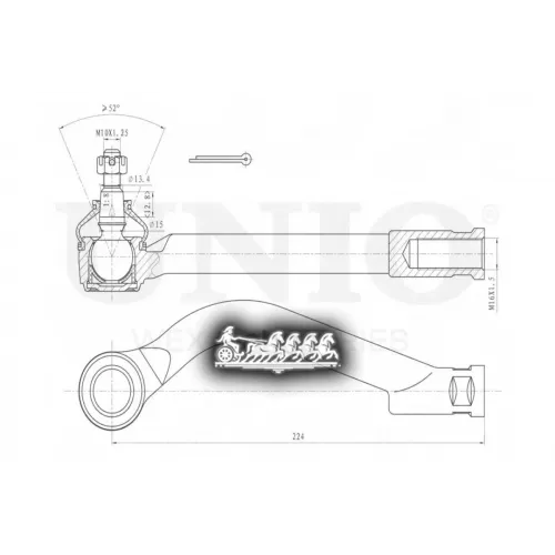 Наконечник Рулевой Тяги Kia/Hyundai Sorento/Santa Fe 09- Лев. UNIO 