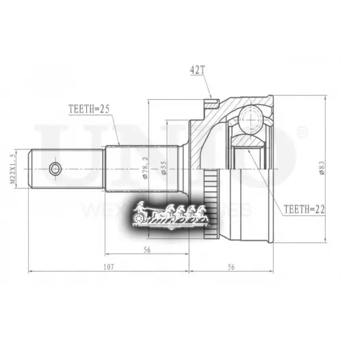 Шрус Nissan Almera/Sunny 90- Внеш. UNIO 