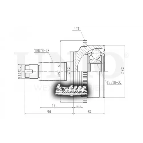 Шрус Mazda 6 02- Внеш. UNIO 