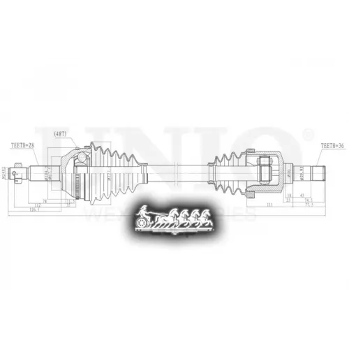 Привод В Сборе Ford Transit/Tourneo 06- Перед.лев. UNIO 