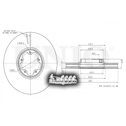 Диск Тормозной Ford Transit 00- Перед. UNIO 