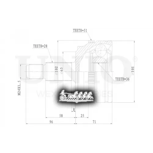 Шрус Nissan/Renault/Opel Interstar/Master/Movano 98- Внеш. UNIO 