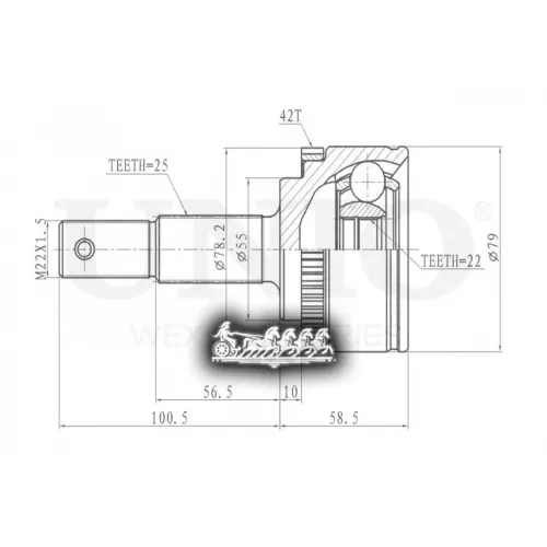Шрус Nissan Almera 00- Внеш. UNIO 