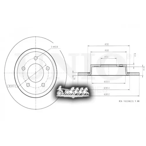 Диск Тормозной Mazda 3 03- Задн. UNIO 