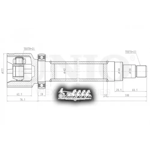 Шрус Ford Focus/Ecosport 98- Внутр. UNIO 
