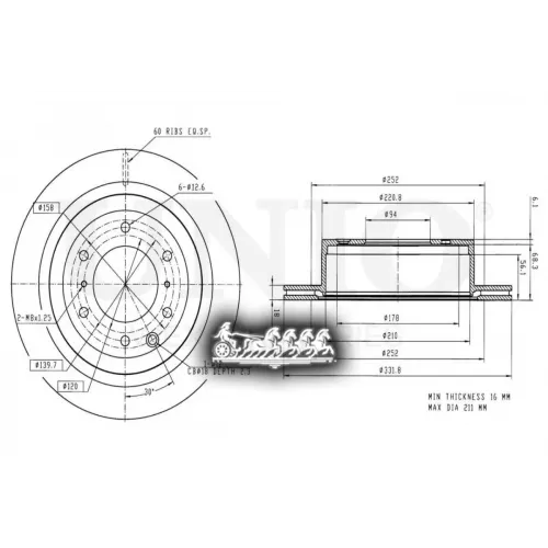 Диск Тормозной Mitsubishi Pajero 06- Задн. UNIO 