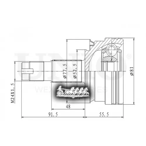 Шрус Chevrolet Aveo/Cobalt 11- Внеш. UNIO 