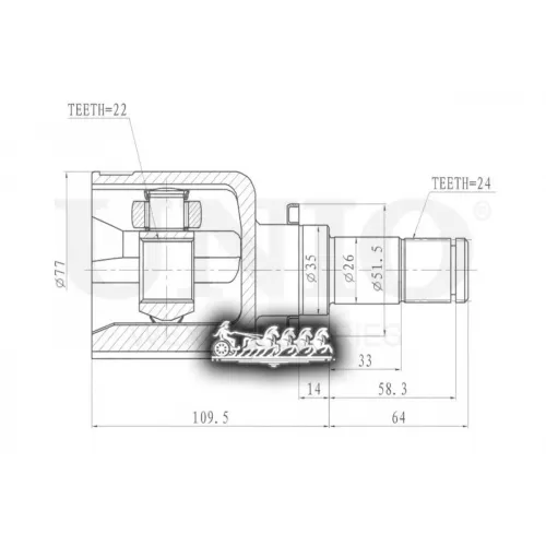 Шрус Mazda 3 03- Внутр.лев. UNIO 