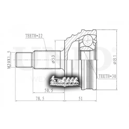 Шрус Vw Golf/Passat/Polo 74- Внеш. UNIO 