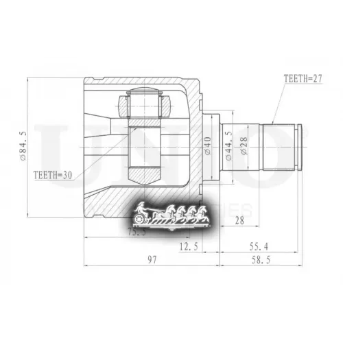 Шрус Honda Civic/Cr-V 92- Внутр.прав. UNIO 