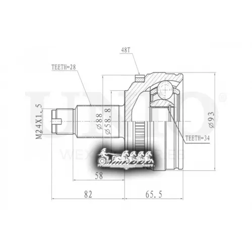 Шрус Ssangyong Actyon 10- Внеш. UNIO 