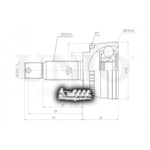 Шрус Hyundai Accent 94- Внеш. UNIO 