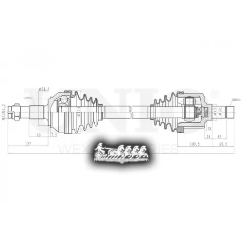 Привод В Сборе Psa/Fiat Boxer/Ducato/Jumper 06- Перед.лев. UNIO 