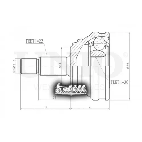 Шрус Vw Golf/Passat/Polo 82- Внеш. UNIO 