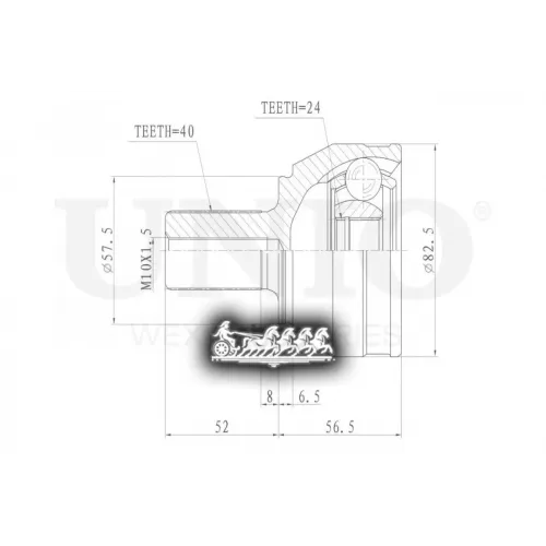 Шрус Ford Mondeo 07- Внеш. UNIO 