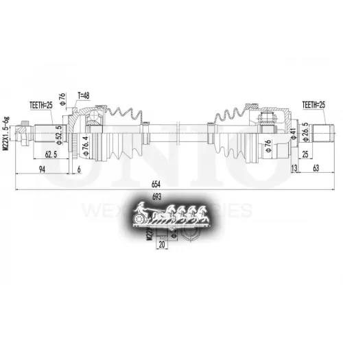 Привод В Сборе Kia/Hyundai Rio/Solaris 10- Перед.лев. UNIO 
