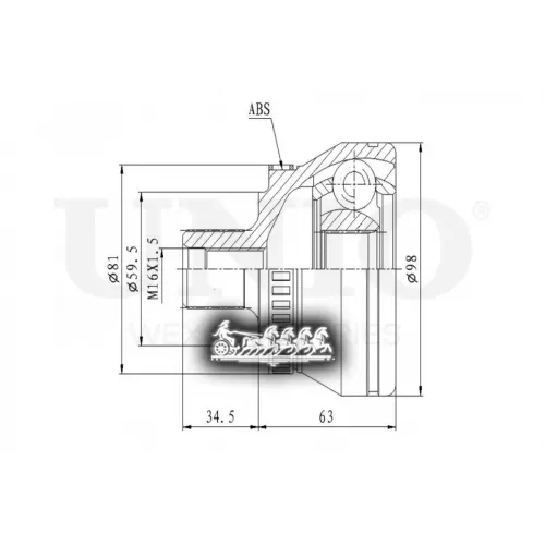 Шрус Vag Passat/A4/A6 95- Внеш. UNIO 