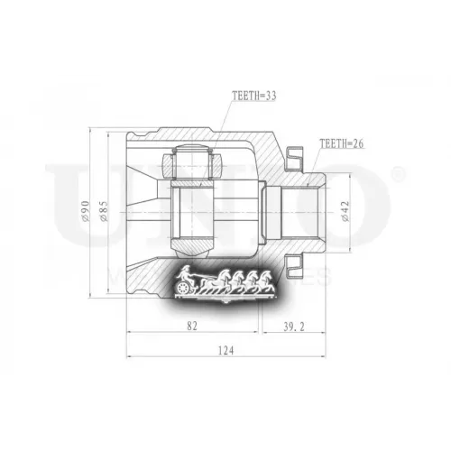Шрус Kia/Hyundai Sportage/Tucson/Accent 04- Внутр.прав. UNIO 