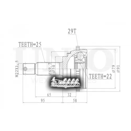 Шрус Hyundai Accent 94- Внеш. UNIO 
