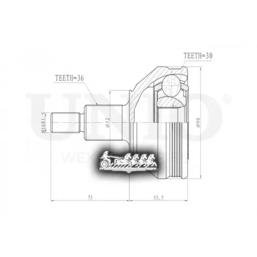 Шрус Vag Polo/Rapid/Fabia 01- Внеш. UNIO 