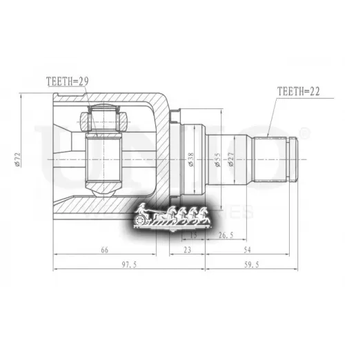 Шрус Chevrolet Aveo 03- Внутр. UNIO 