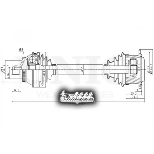 Привод В Сборе Vag Passat/A4/Superb 96- Перед.прав. UNIO 
