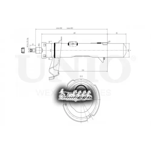Амортизатор Ford Kuga 12- Газ.перед.лев. UNIO 
