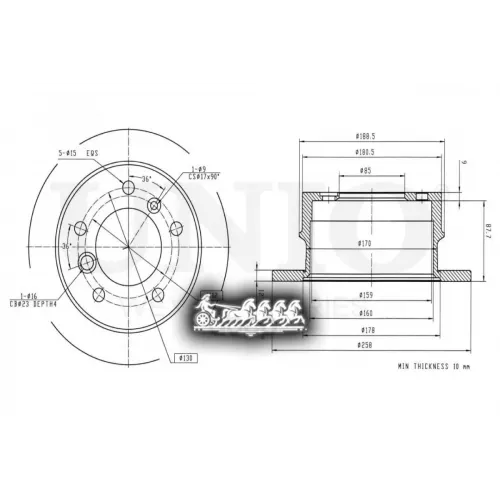 Диск Тормозной Mb Sprinter 95- Задн. UNIO 