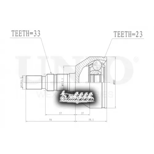 Шрус Opel Astra 06- Внеш. UNIO 