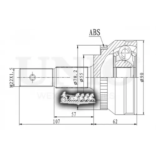 Шрус Nissan Almera/Sunny 90- Внеш. UNIO 