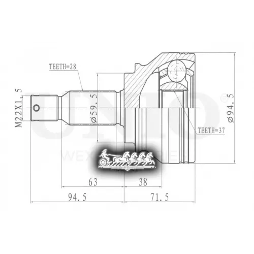 Шрус Mitsubishi Outlander 06- Внеш. UNIO 