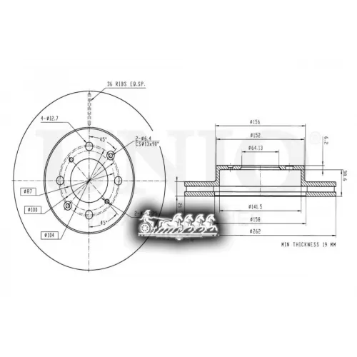 Диск Тормозной Honda Civic/Fit 89- Перед. UNIO 