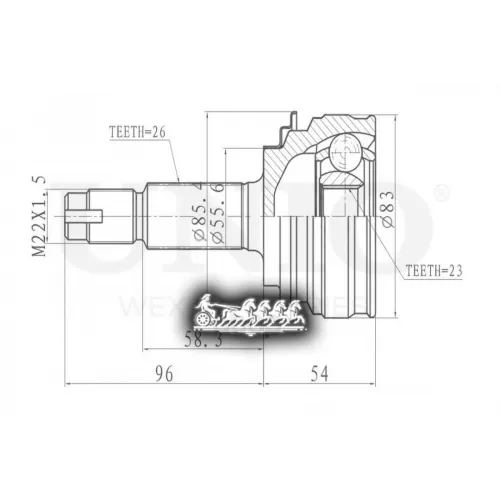 Шрус Toyota Corolla/Prius 05- Внеш. UNIO 