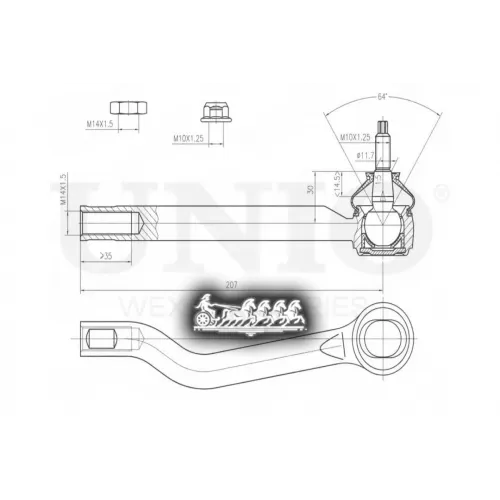 Наконечник Рулевой Тяги Nissan/Renault X-Trail/Koleos 13- Лев. UNIO 