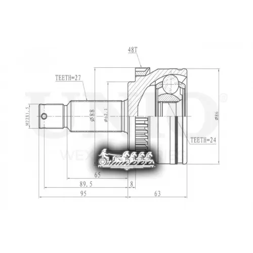 Шрус Kia Sportage 04- Внеш. UNIO 