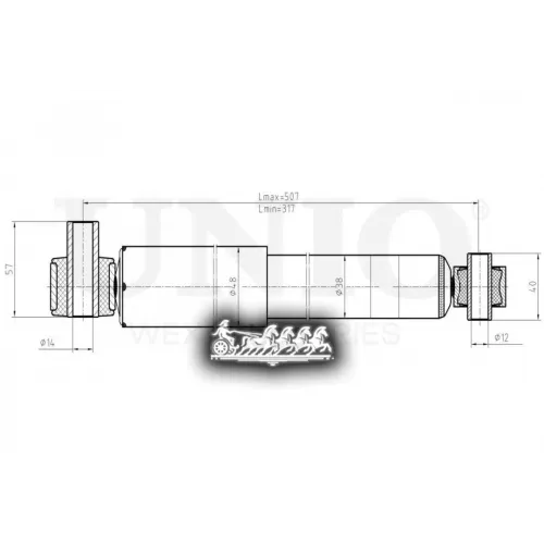 Амортизатор Ford Transit 00- Газ.задн. UNIO 