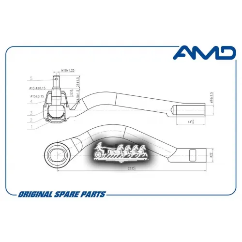 Наконечник Рулевой Тяги Hyundai Ix35/Sportage 10- Левый AMD 