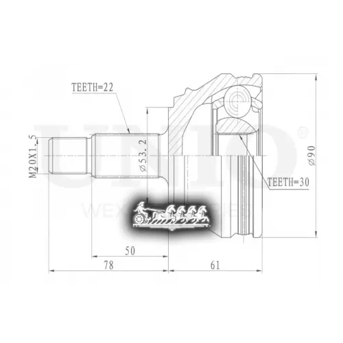 Шрус Vw Golf/Passat/Polo 88- Внеш. UNIO 