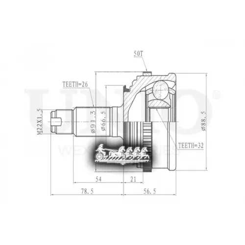 Шрус Honda Civic 94- Внеш. UNIO 