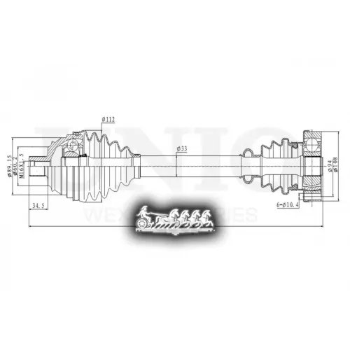 Привод В Сборе Vw Transporter(T4) 90- Перед.лев./Прав. UNIO 
