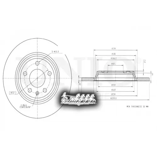 Диск Тормозной Audi A4/A6/Q5 07- Задн. UNIO 