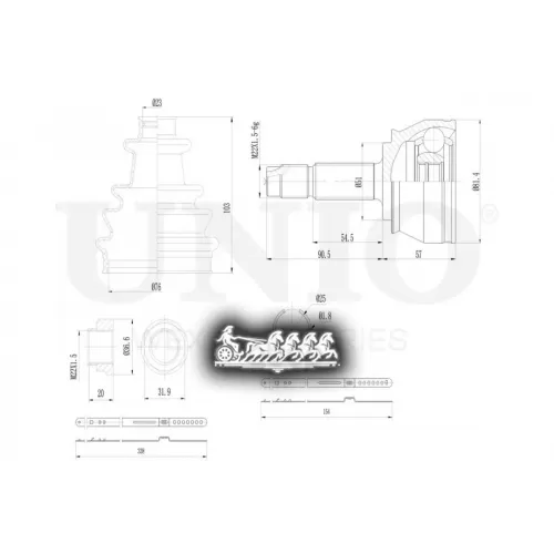 Шрус Fiat Doblo 01- Внеш. UNIO 