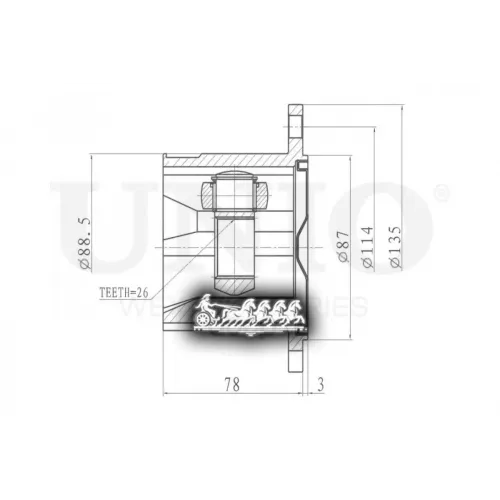 Шрус Nissan X-Trail 01- Внутр. UNIO 