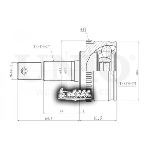 Шрус Nissan Primera 01- Внеш. UNIO 